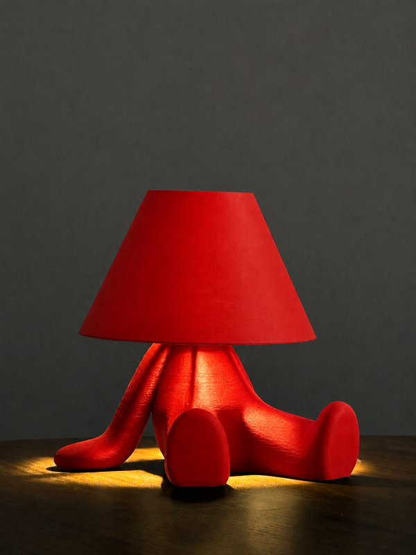 Lámpara Lazy, impresión 3D, luz cálida, material PLA.