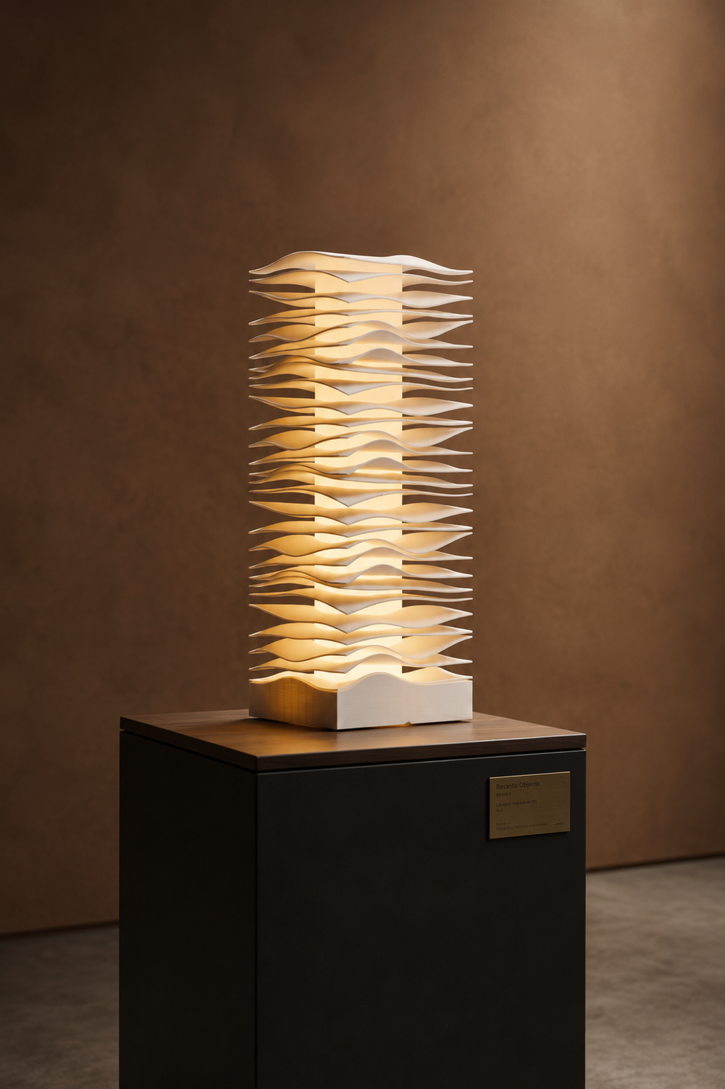 Waves Lamp, luz cálida, material pla e impresión 3D, perfecta para oficinas y habitaciones. 